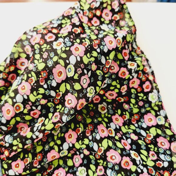 Goodlad Size 5 Girl's Fall/Winter drop waist floral Sweatshirt dress w Applique - Picture 5 of 6